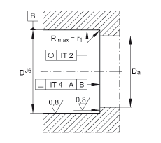 推力角接觸球軸承 7602030-2RS-TVP, 單向，接觸角 a = 60°，限制公差，兩側唇密封