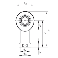 桿端軸承 GIR12-DO, 根據 DIN ISO 12 240-4 標準，帶右旋內螺紋，需維護