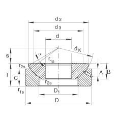 推力關(guān)節(jié)軸承 GE45-AX, 根據(jù) DIN ISO 12 240-3 標(biāo)準(zhǔn)，需維護(hù)