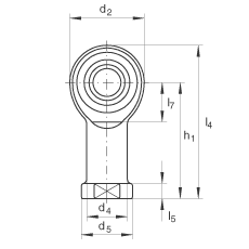 桿端軸承 GIKPR16-PW, 根據(jù) DIN ISO 12 240-4 標(biāo)準(zhǔn)，帶右旋小螺距內(nèi)螺紋，需維護(hù)