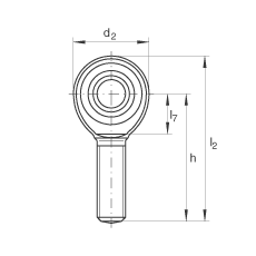 桿端軸承 GAKR30-PW, 根據 DIN ISO 12 240-4 標準，帶右旋外螺紋，需維護