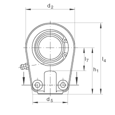 液壓桿端軸承 GIHRK20-DO, 根據(jù) DIN ISO 12 240-4 標(biāo)準(zhǔn)，帶右旋螺紋夾緊裝置，需維護(hù)