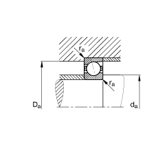 主軸軸承 B71917-E-T-P4S, 調(diào)節(jié)，成對或單元安裝，接觸角 α = 25°，限制公差
