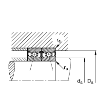 主軸軸承 HSS71912-E-T-P4S, 調(diào)節(jié)，成對(duì)安裝，接觸角 α = 25°，兩側(cè)唇密封，非接觸，限制公差