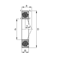 主軸軸承 HCB7026-E-T-P4S, 調節，成對或單元安裝，接觸角 α = 25°，陶瓷球，限制公差