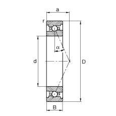 主軸軸承 HS7002-E-T-P4S, 調節，成對或單元安裝，接觸角 α = 25°，限制公差