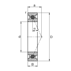 主軸軸承 HC71922-E-T-P4S, 調(diào)節(jié)，成對或單元安裝，接觸角 α = 25°，陶瓷球，限制公差