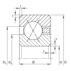 薄截面軸承 CSXG350, 四點接觸球軸承，類型X，運行溫度 -54°C 到 +120°C